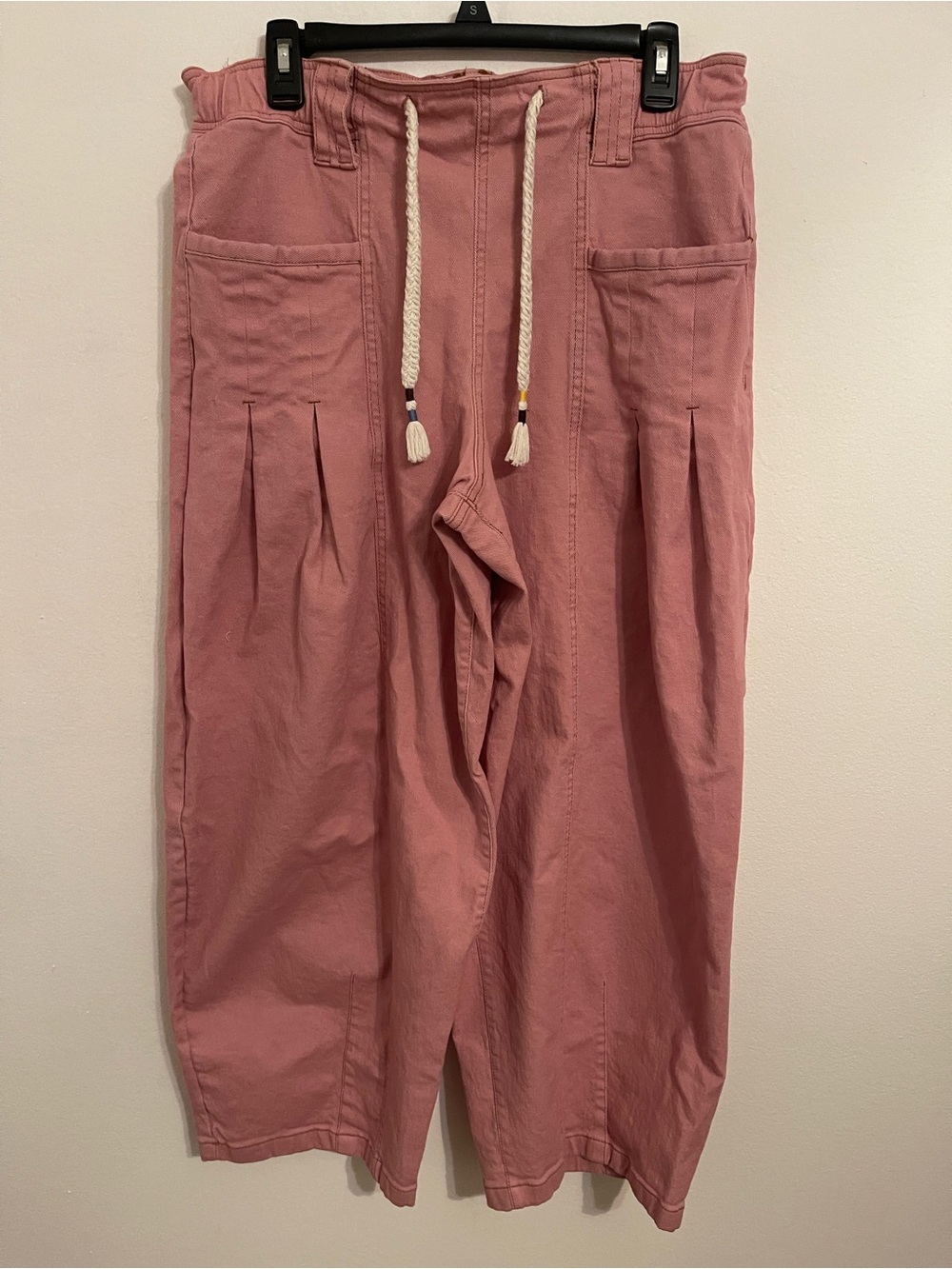 Pink Drawstring Wide-Leg Pants - Picture 5 of 16